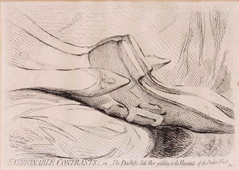Fashionable contrasts; -or- the duchess's little shoe yielding to the magnitude of the duke's foot