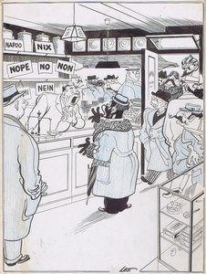 "Fat lot o' peace for us tobacconists in Westminster. Now we're got to say No Cigarettes in 51 blinking languages!"