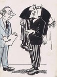 "He's just finished his two hour shift on adjusting the cost of living index." Image.