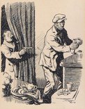 Diminutive Householder: "Hands up - d-don't turn round." Image.