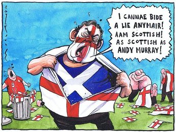 I cannae bide a lie anymair! Aam Scottish! As Scottish as Andy Murray!