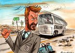 David Beckham misses England Bus Image.