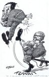 "Ok if you insist! We'll leave Kuwait after all." Image.
