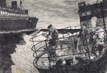"That's the ship we ought to 'ave him on boys. Even 'er band's playin' 'at jazz." Image.